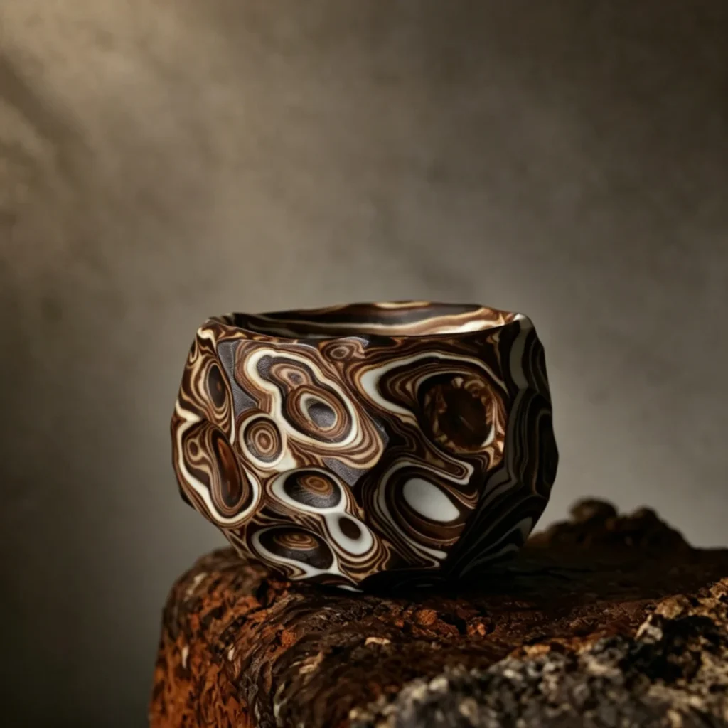 Tianzhu Series ceramic vessel with flowing layered patterns