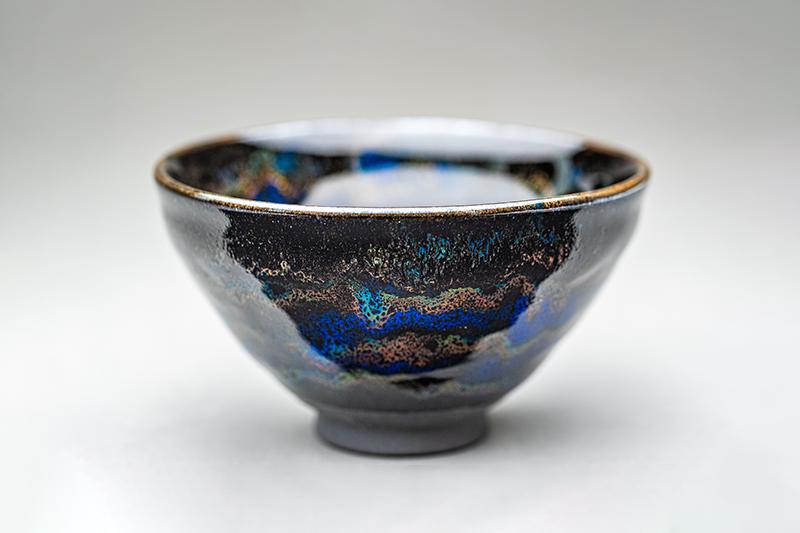 Jian Zhan associated with Cai Bingkun with blue and iridescent kiln-transmutation effects