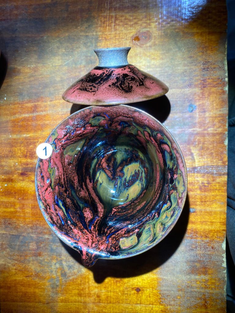 Side-fired Jian ware by You Jiajun showing dramatic kiln effects