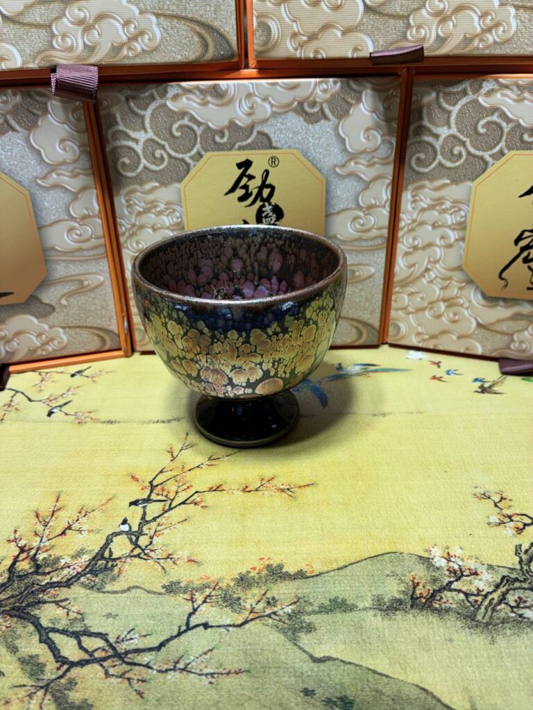 Golden Violet Pedestal Bowl