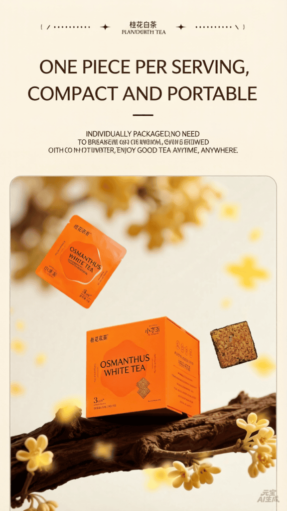 2025 Harvest Osmanthus Gardenia White Tea Cakes, 12×5g (60g/Box) Naturally Scented Sugar-Free Beverage, Daily Hot-Cold Brew Tea for Youth, Daily Tea photo 1